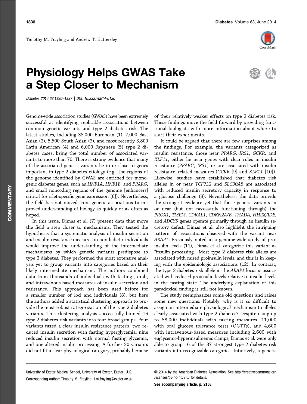 Physiology Helps GWAS Take a Step Closer to Mechanism