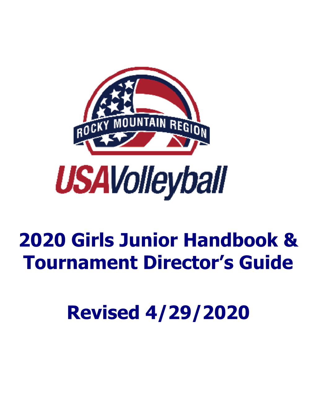 2020 Girls Junior Handbook & Tournament Director's Guide