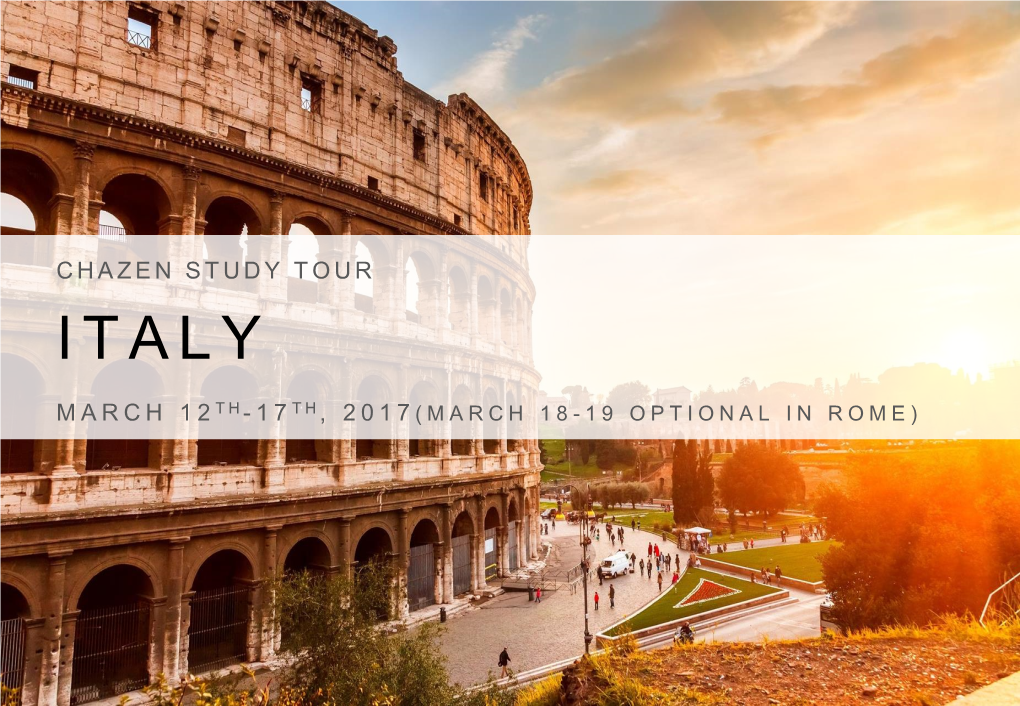 Chazen Study Tour Italy