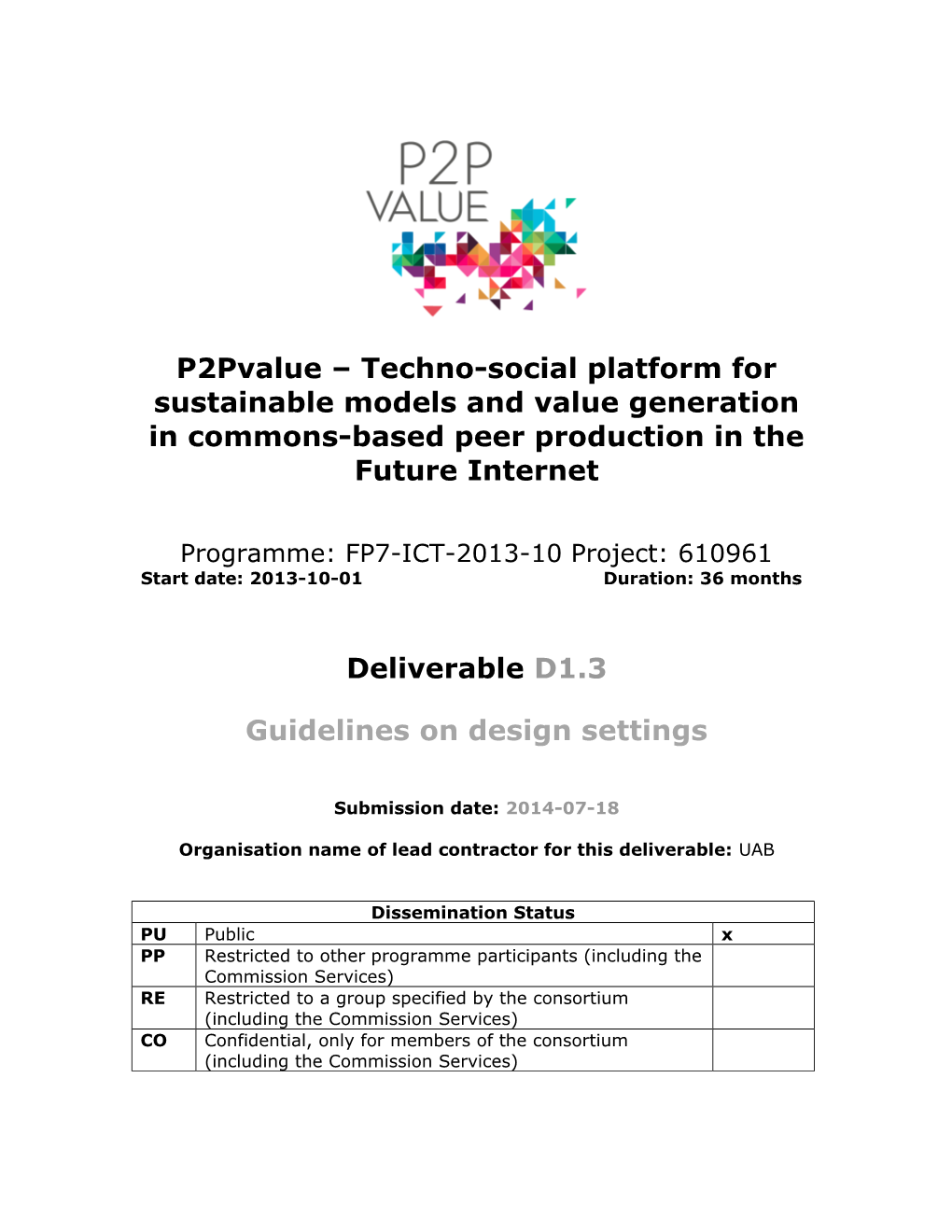 Guidelines on Design Settings