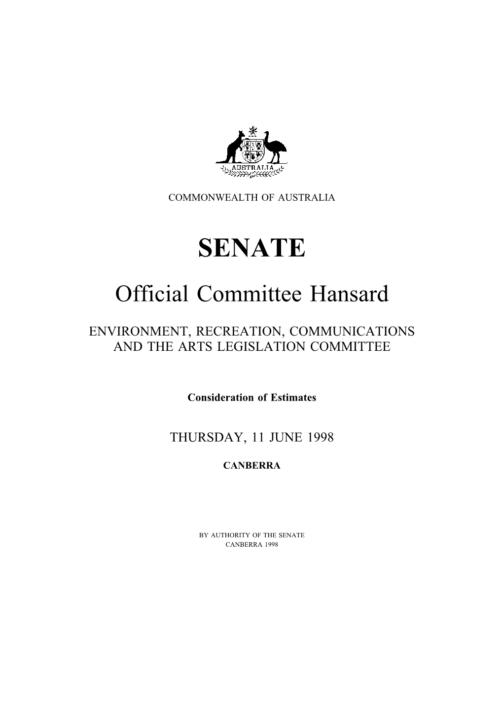 SENATE Official Committee Hansard