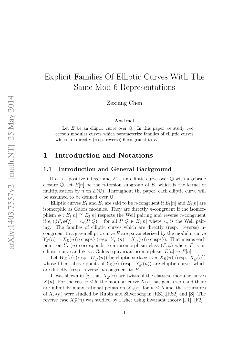 Explicit Families of Elliptic Curves with the Same Mod 6