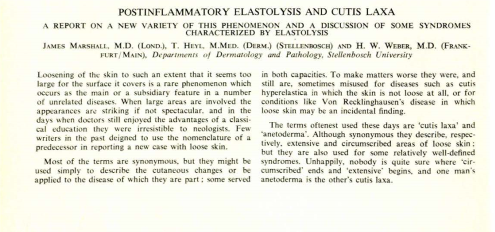 Postinflammatory Elastolysis and Cutis Laxa