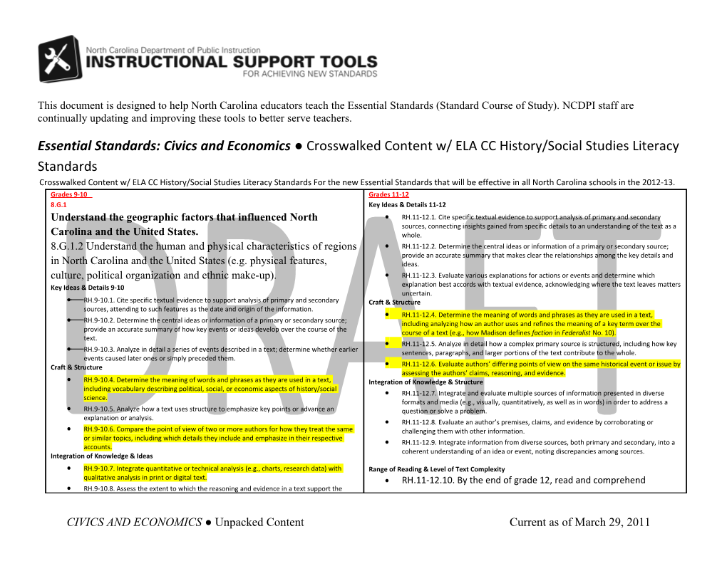 Grade Level Or Course Unpacked Content