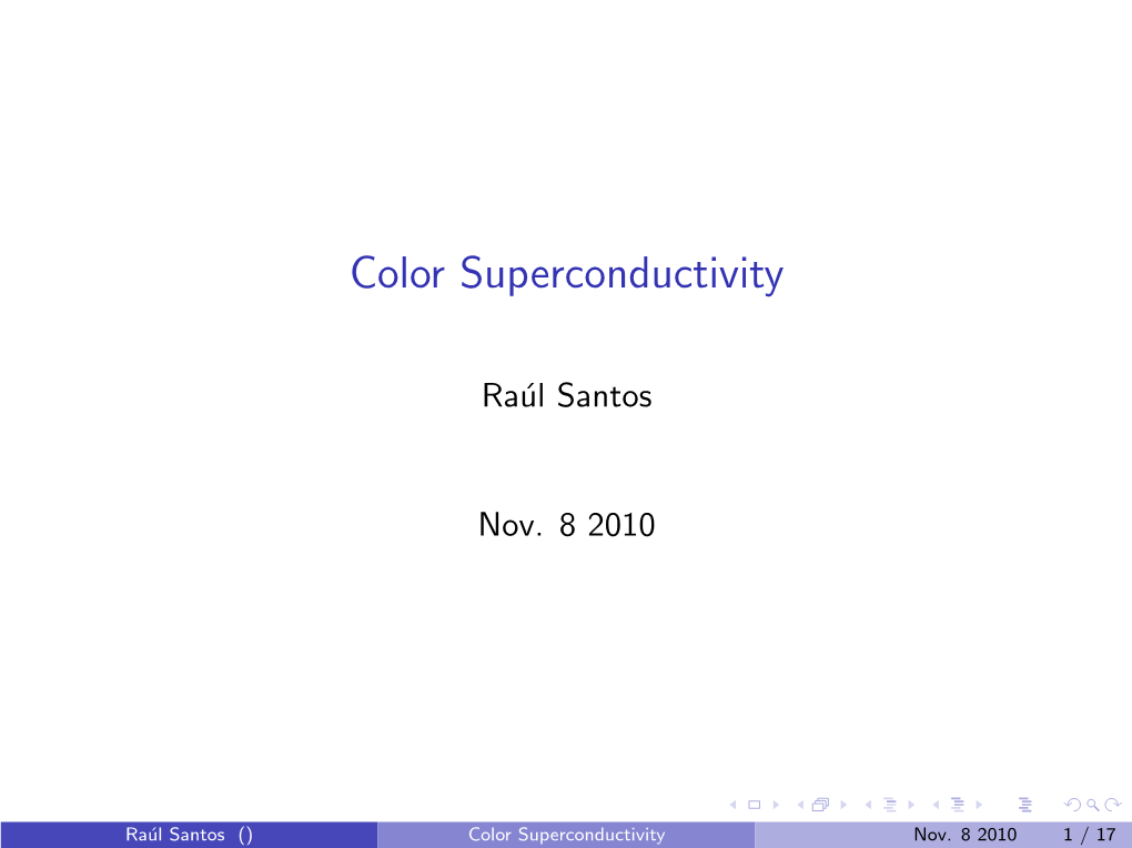 Color Superconductivity