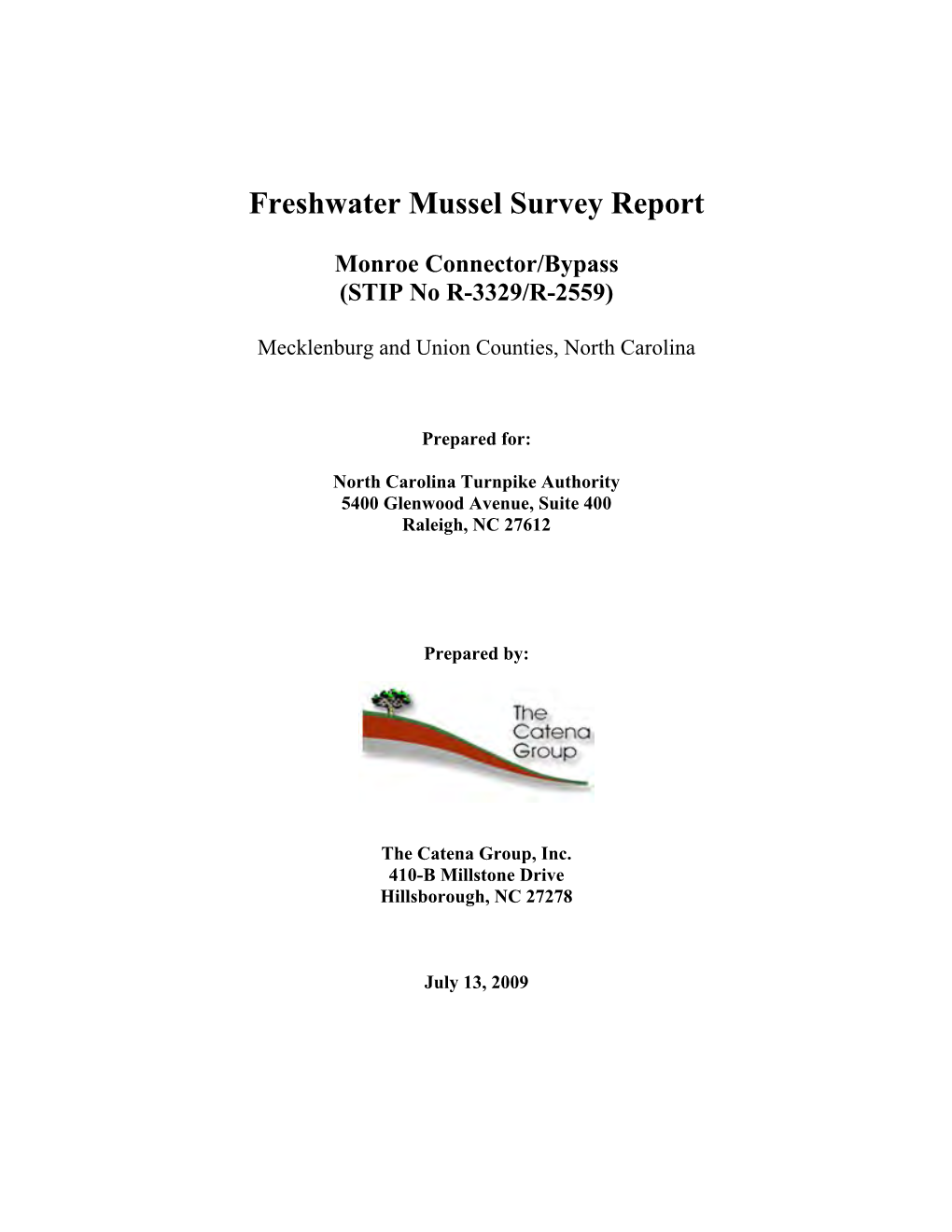 Freshwater Mussel Survey Report