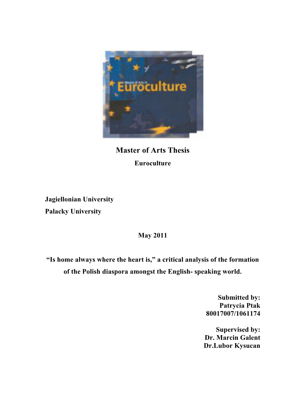 Master of Arts Thesis Euroculture