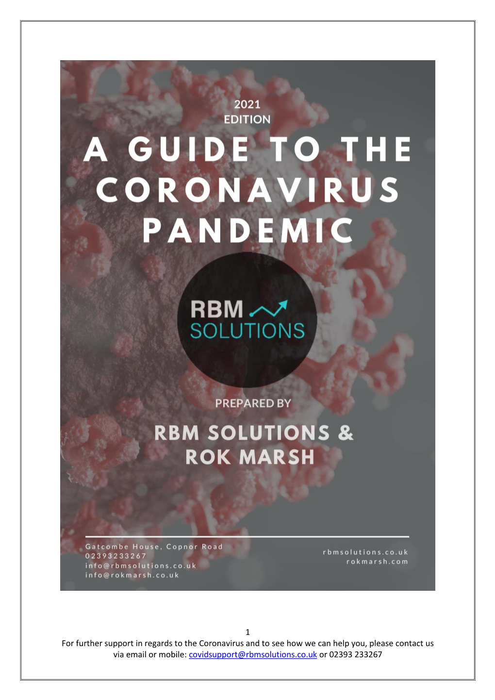 1 for Further Support in Regards to the Coronavirus and To