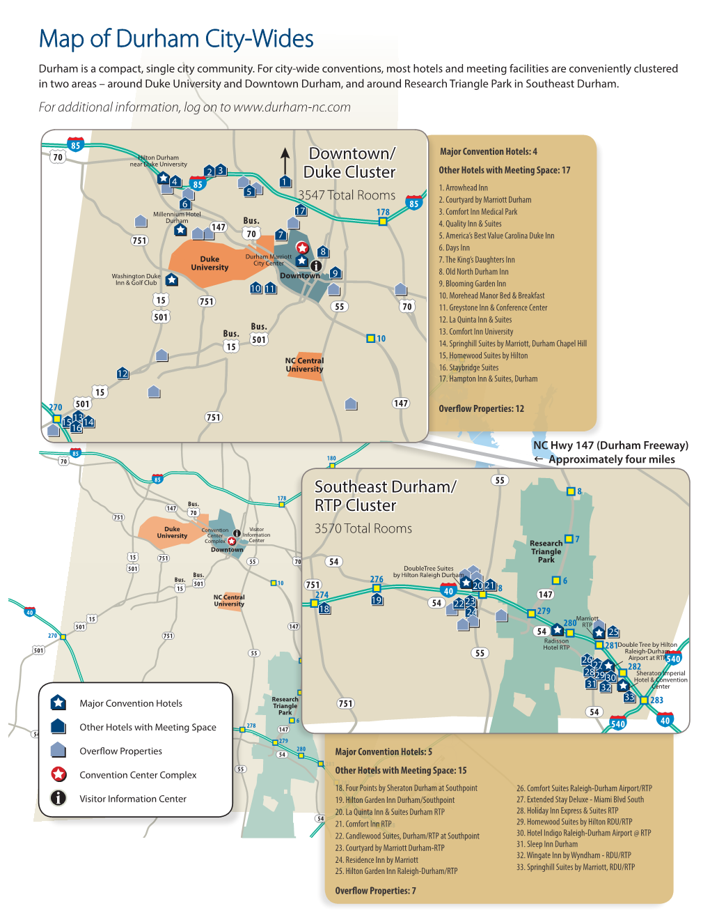 Map of Durham City-Wides Durham Is a Compact, Single City Community