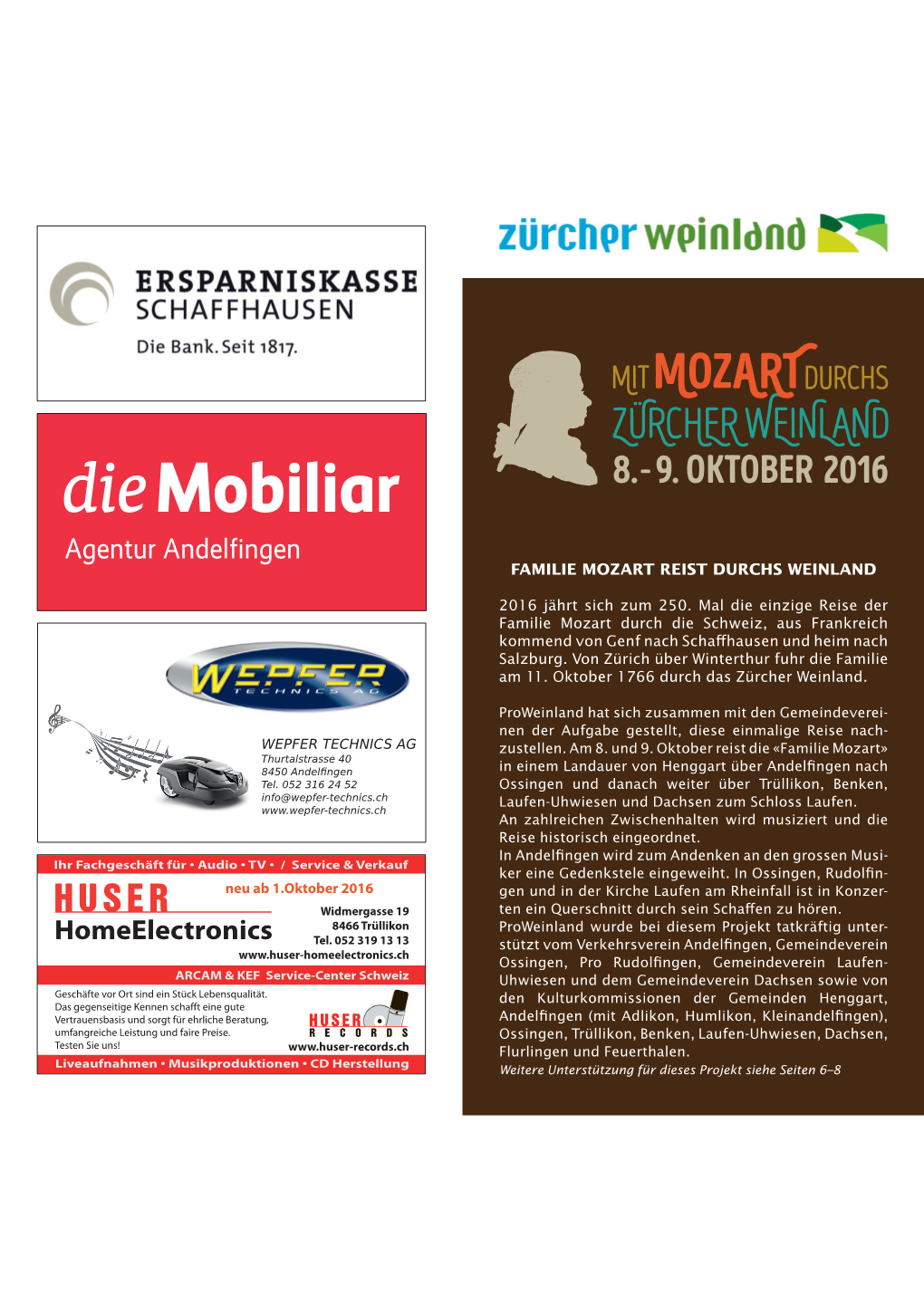 Agentur Andelfingen FAMILIE MOZART REIST DURCHS WEINLAND