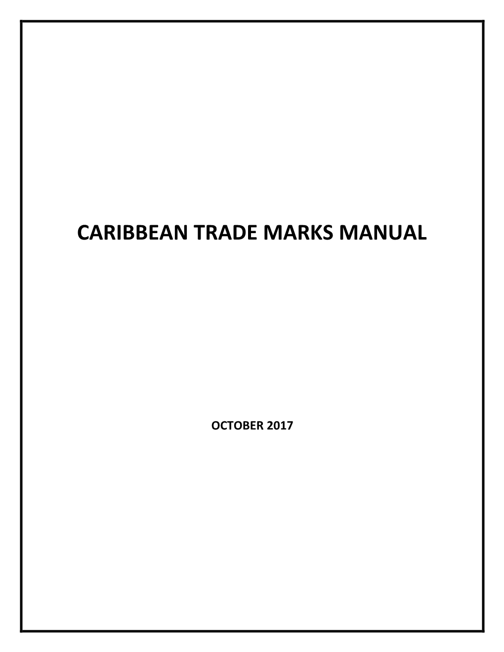 Caribbean Trade Marks Manual