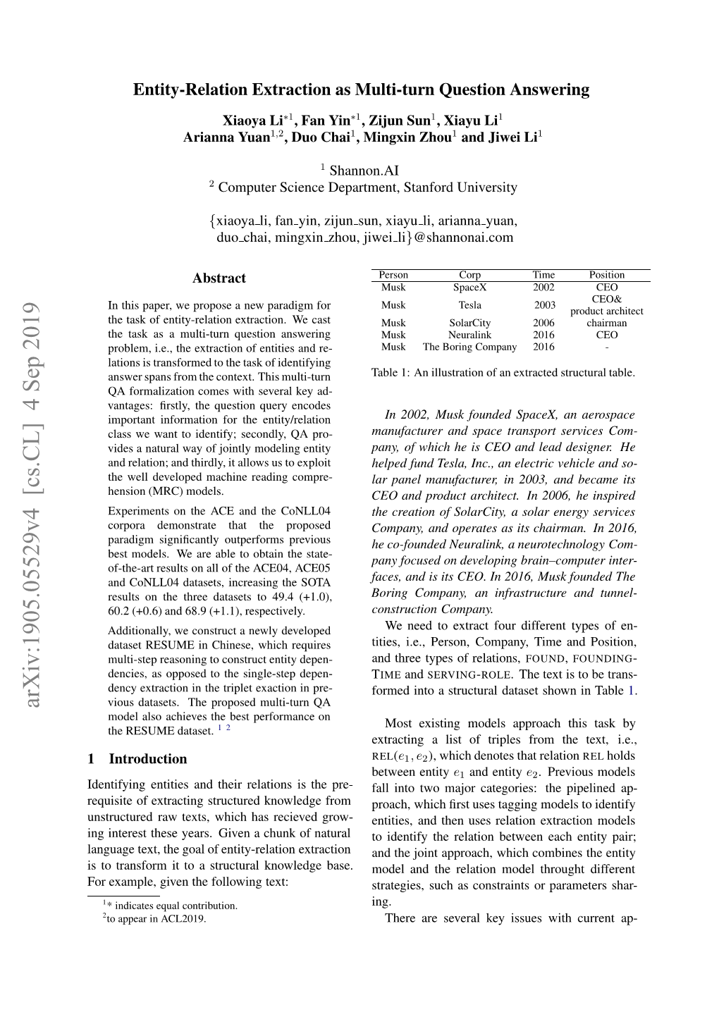 Entity-Relation Extraction As Multi-Turn Question Answering