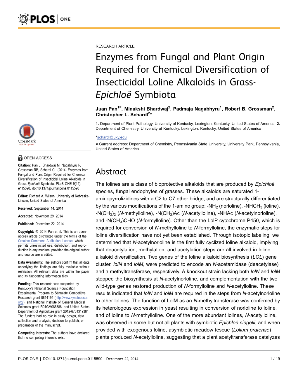 Epichloe¨ Symbiota