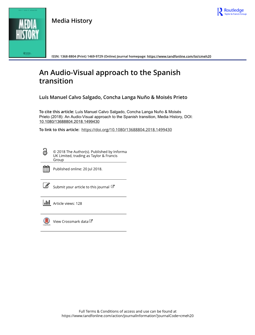 An Audio-Visual Approach to the Spanish Transition