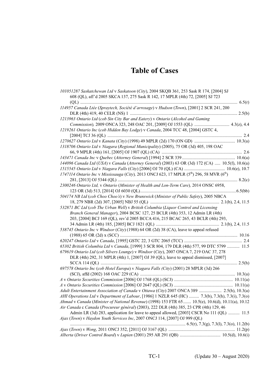 Table of Cases