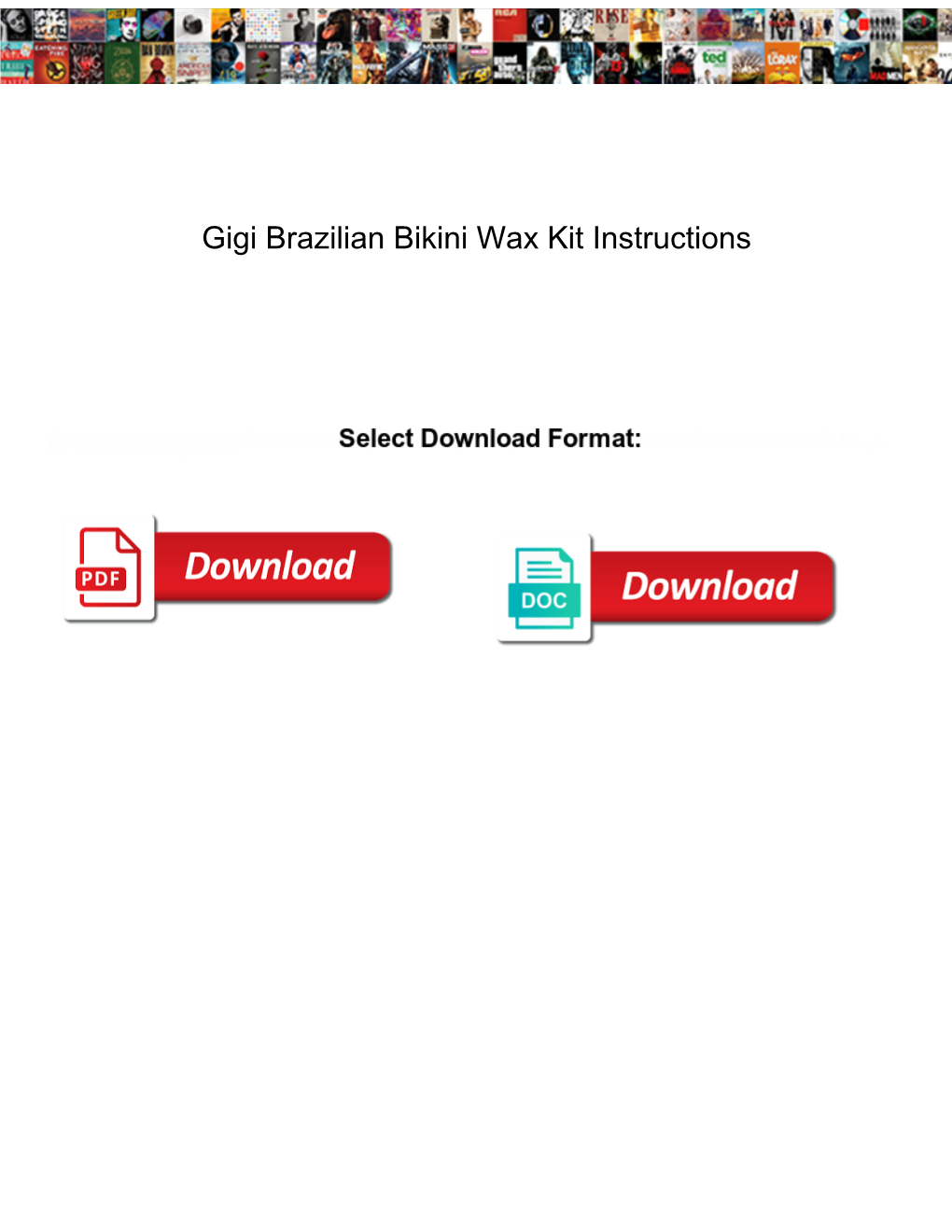 Gigi Brazilian Bikini Wax Kit Instructions