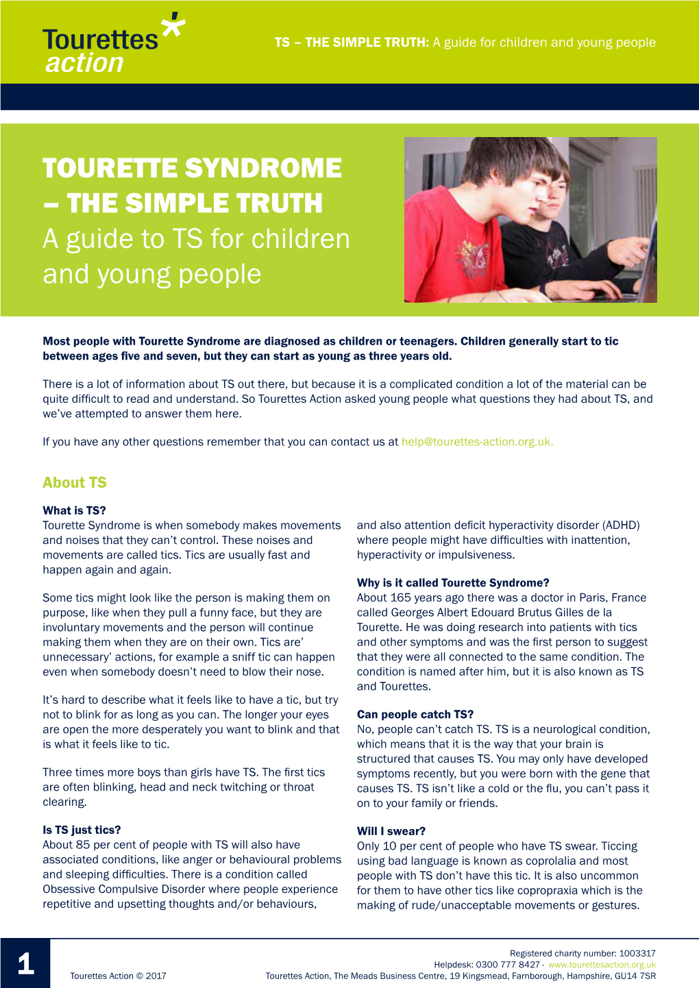 The Simple Truth a Guide to TS for Children and Young People