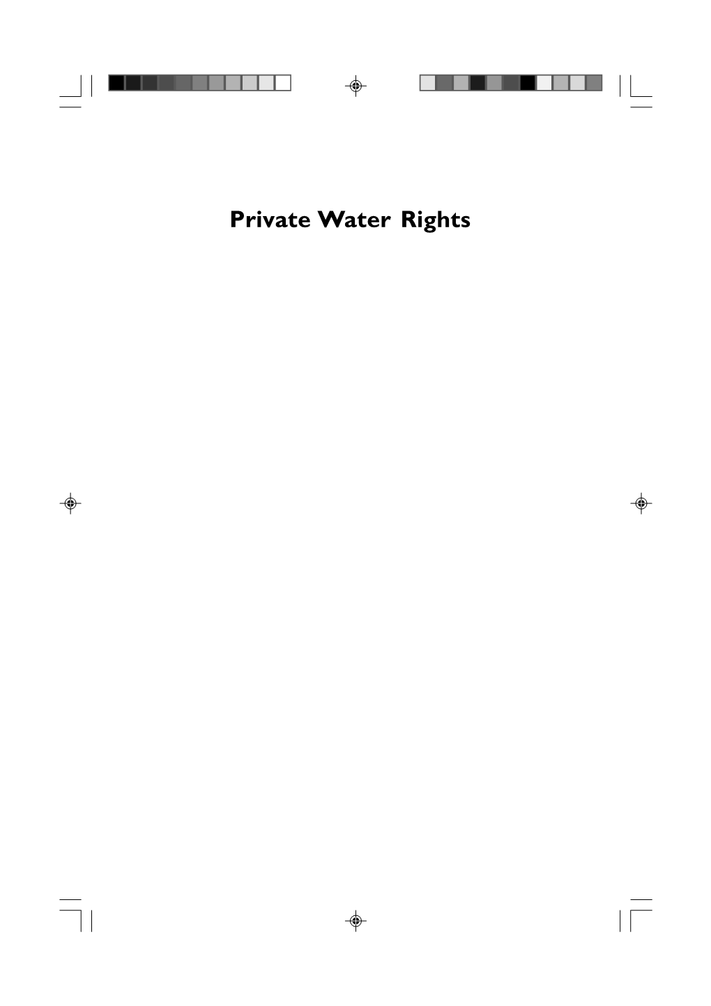Private Water Rights STUDIES in SCOTS LAW