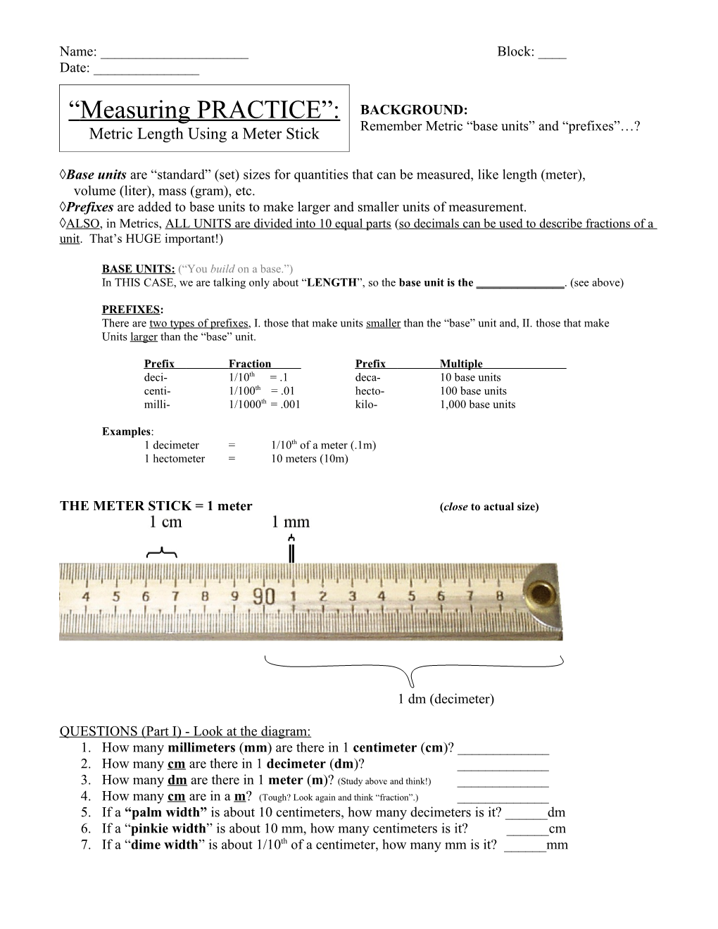 Remember Metric Base Units and Prefixes ?