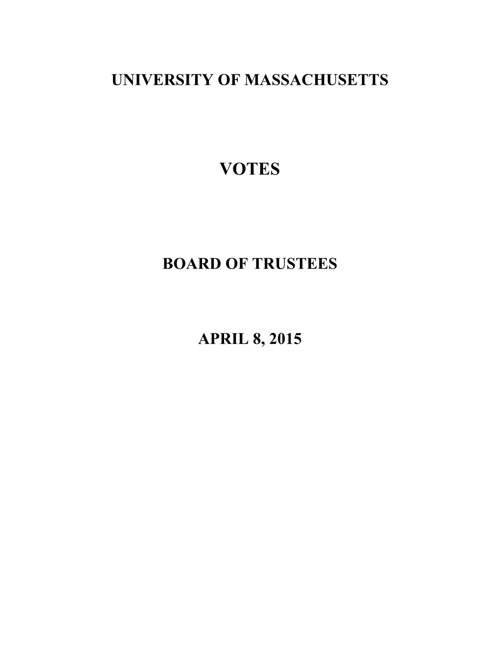 Board of Trustees April 8, 2015