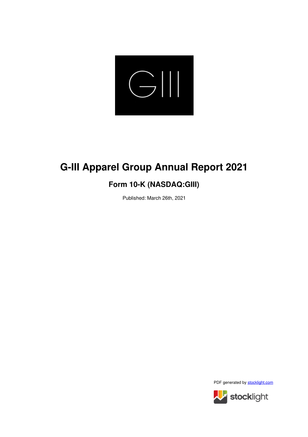 G-III Apparel Group Annual Report 2021