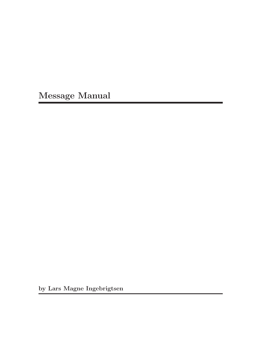 Message Manual