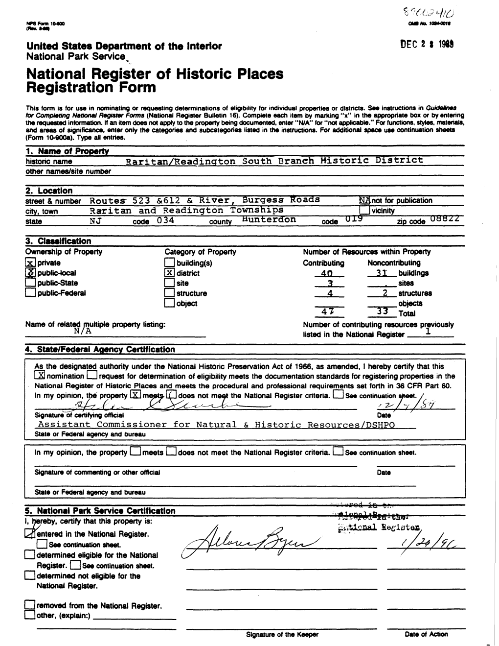 DEC 2 S National Park Service V National Register of Historic Places Registration Form