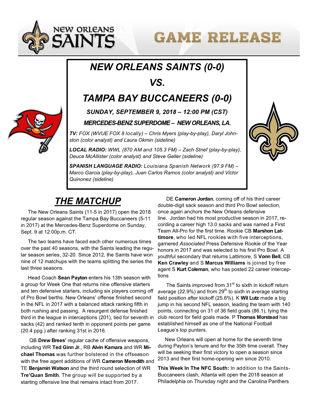 Buccaneers Game Release 2018 Working Document.Pub