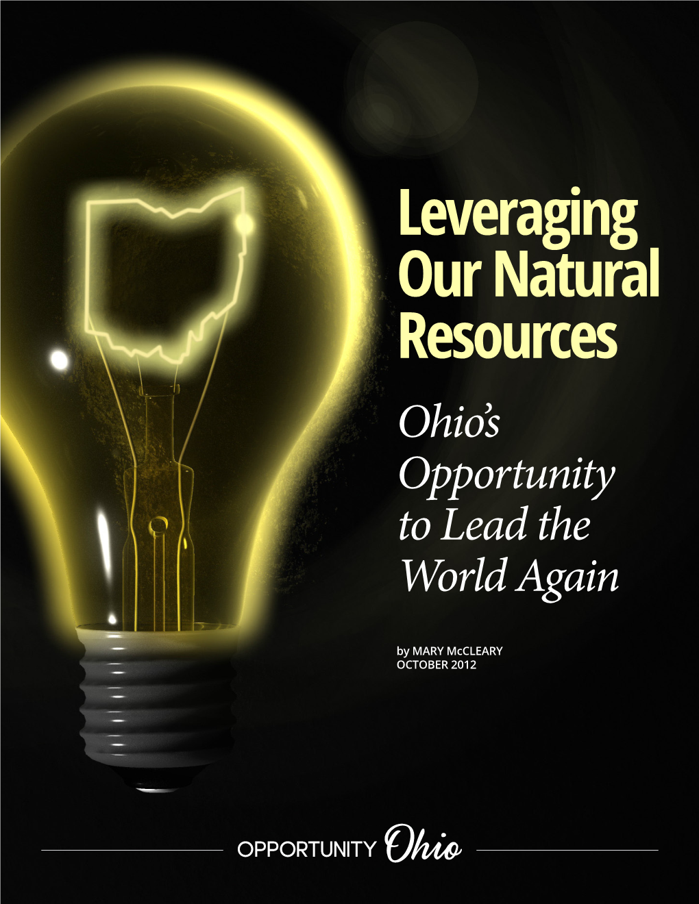 Leveraging Our Natural Resources Ohio’S Opportunity to Lead the World Again