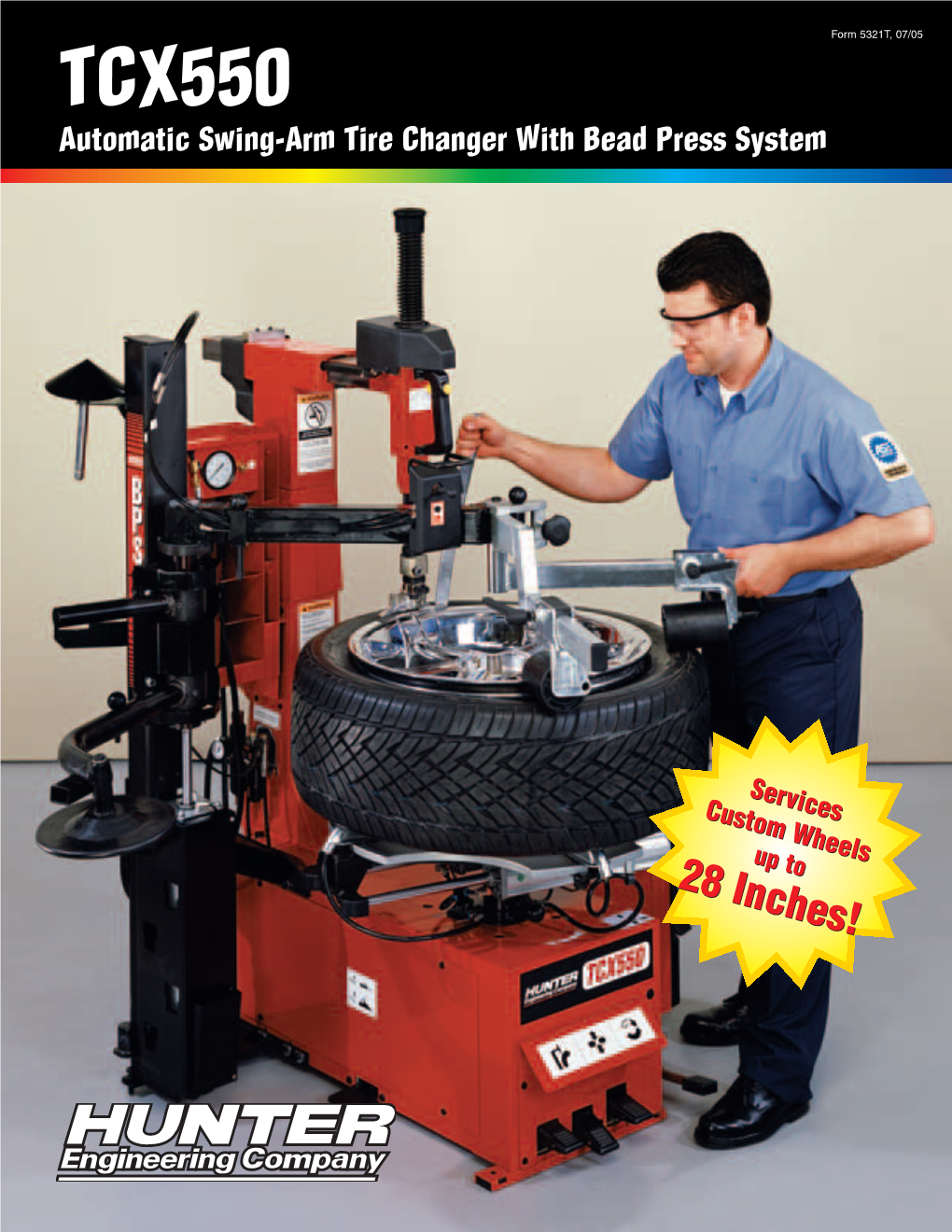 TCX550 Automatic Swing-Arm Tire Changer with Bead Press System