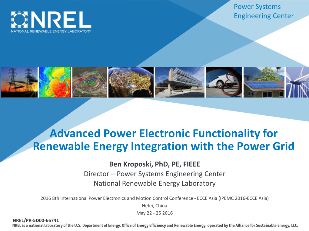 Advanced Power Electronic Functionality for Renewable Energy