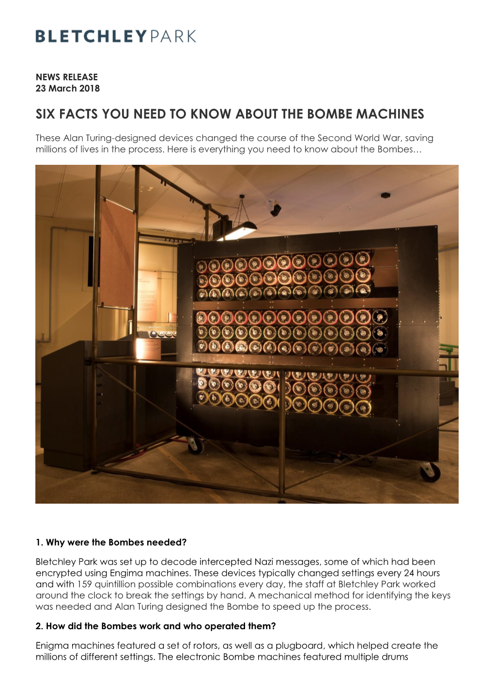 Six Facts You Need to Know About the Bombe Machines