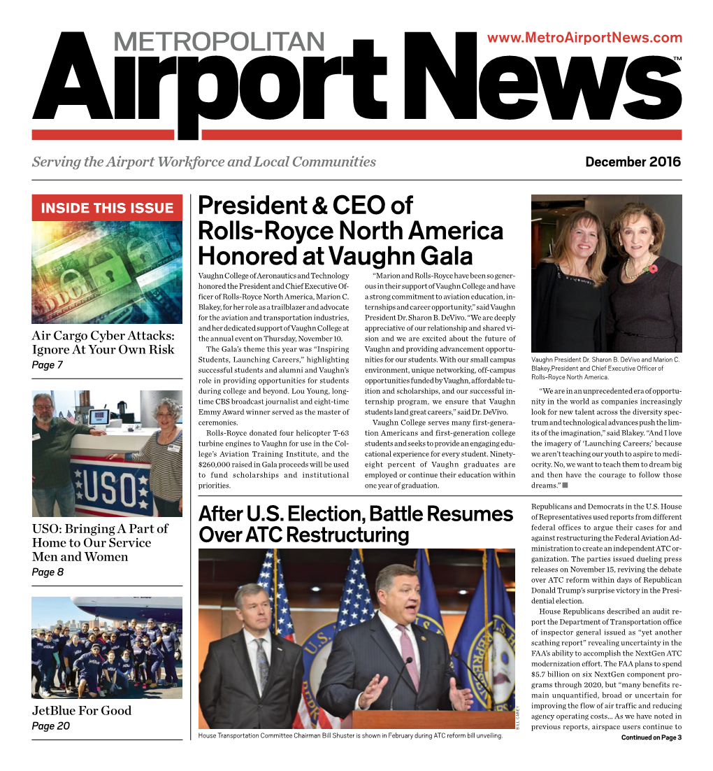 President & CEO of Rolls-Royce North America Honored at Vaughn Gala