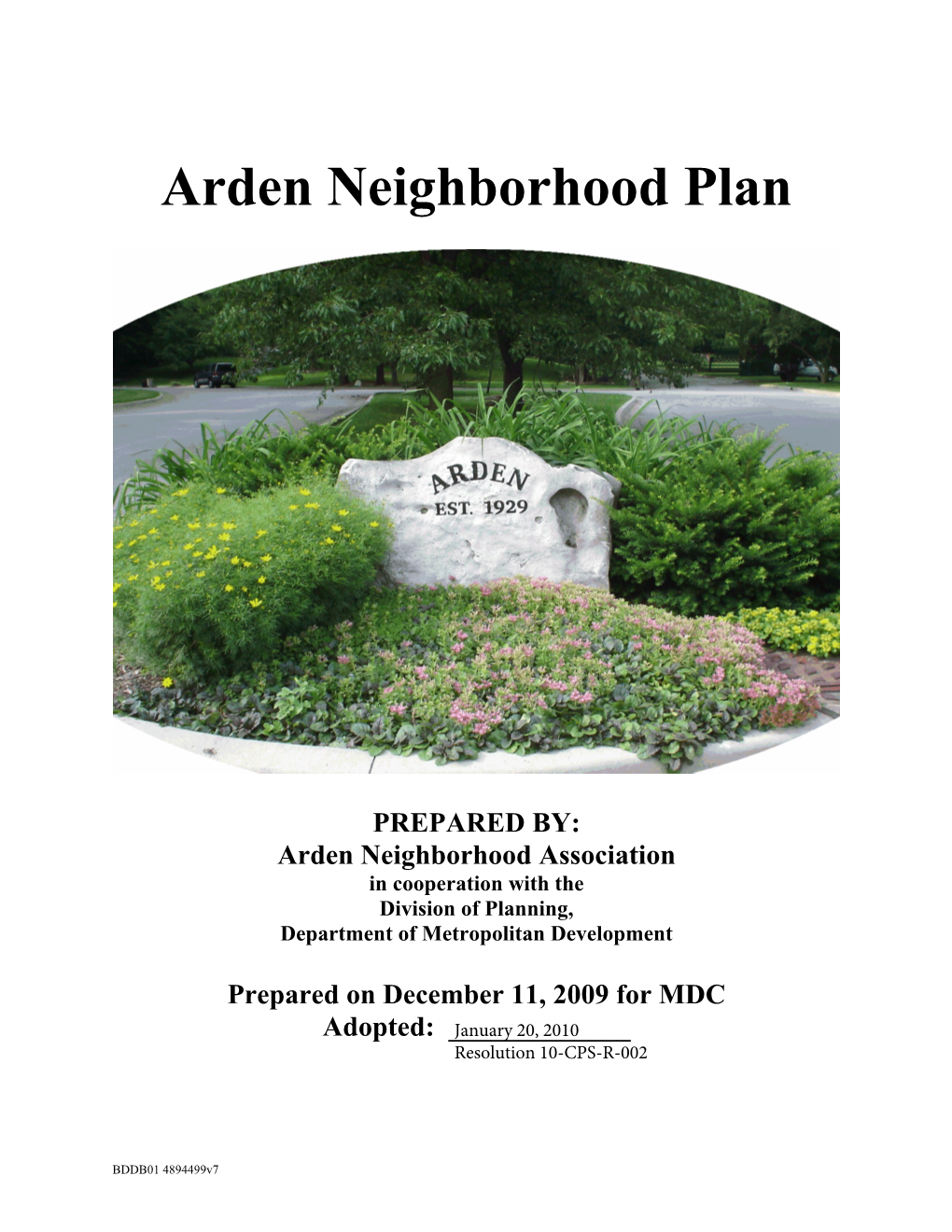 Arden Neighborhood Plan