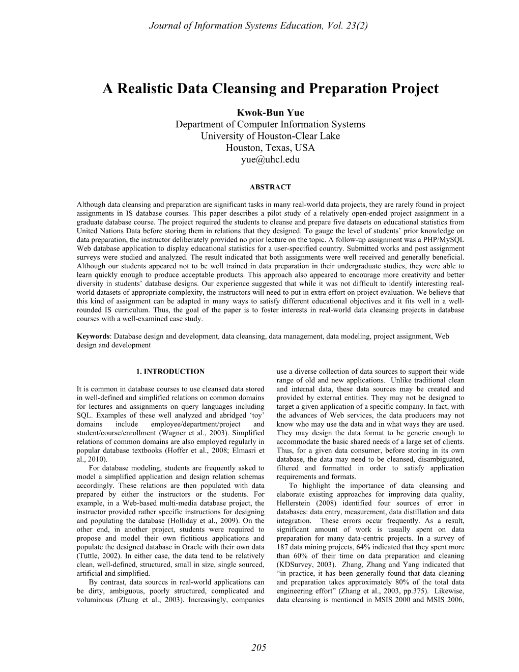 A Realistic Data Cleansing and Preparation Project