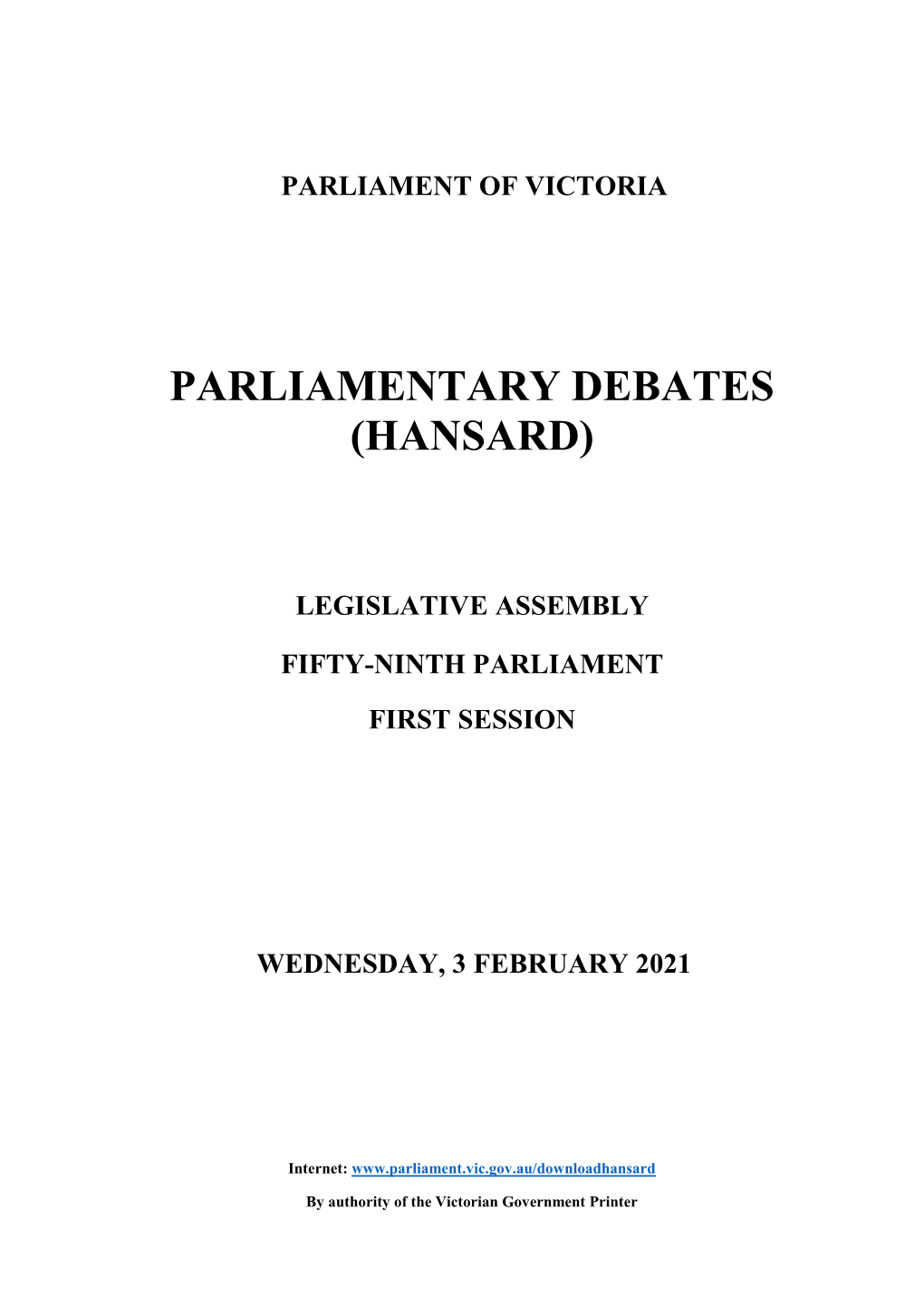 Parliamentary Debates (Hansard)