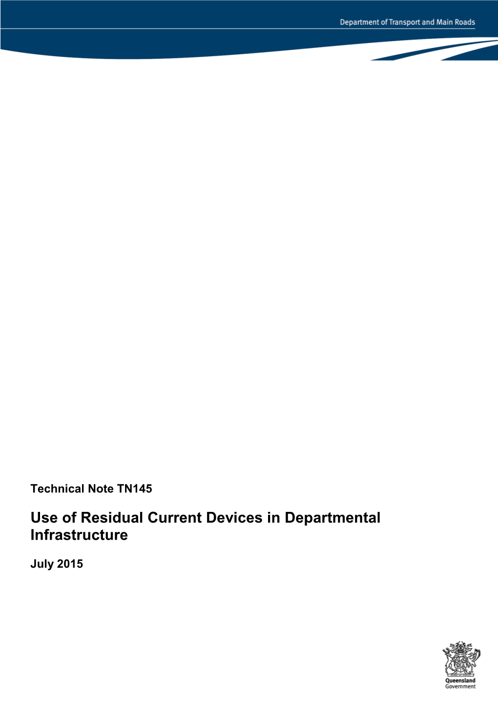 Use of Residual Current Devices in Departmental Infrastructure