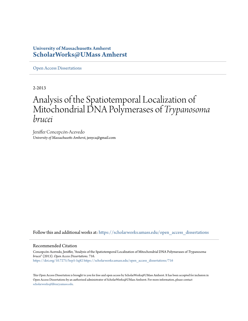 &lt;I&gt;Trypanosoma Brucei&lt;/I&gt;