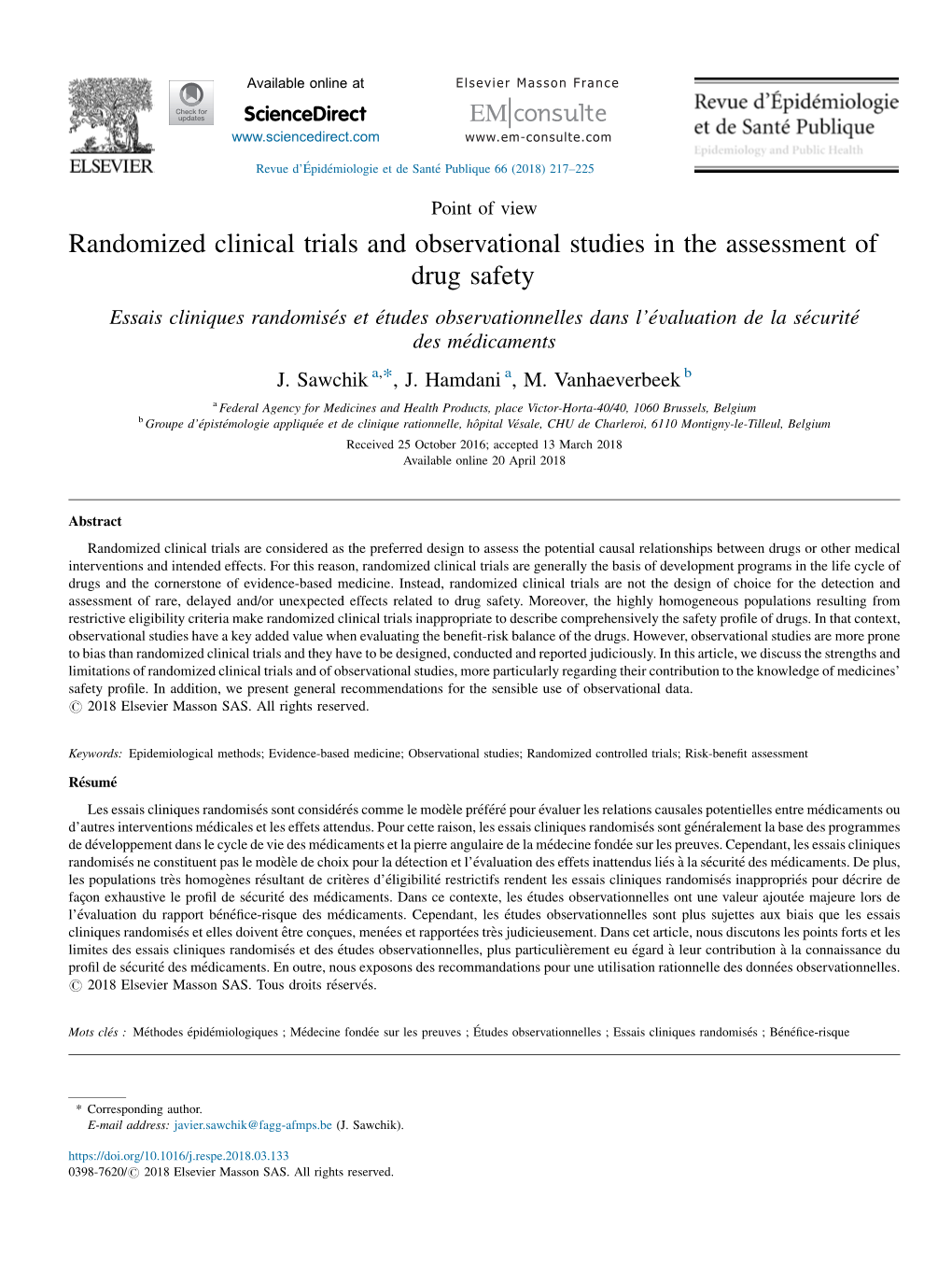 Randomized Clinical Trials and Observational Studies in the Assessment Of