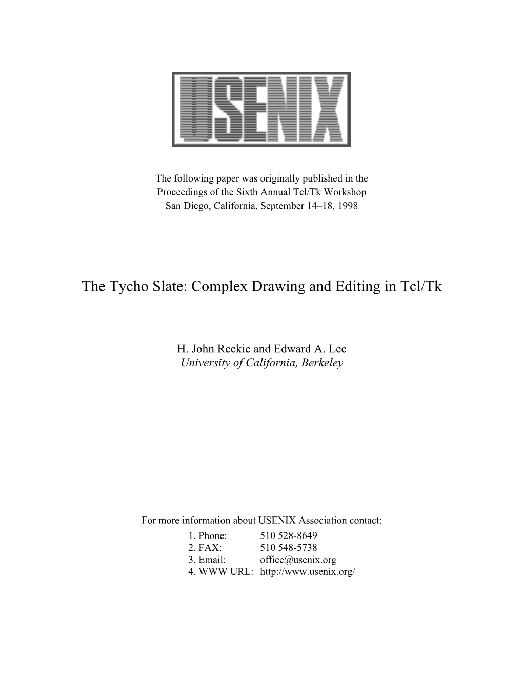 Complex Drawing and Editing in Tcl/Tk