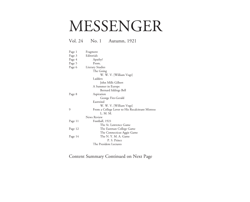 MESSENGER Vol