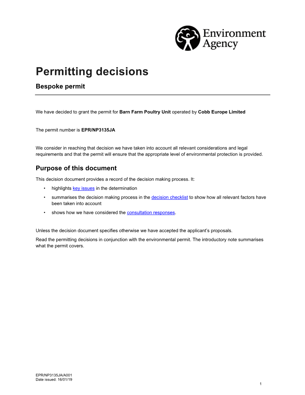 Decision Document Provides a Record of the Decision Making Process