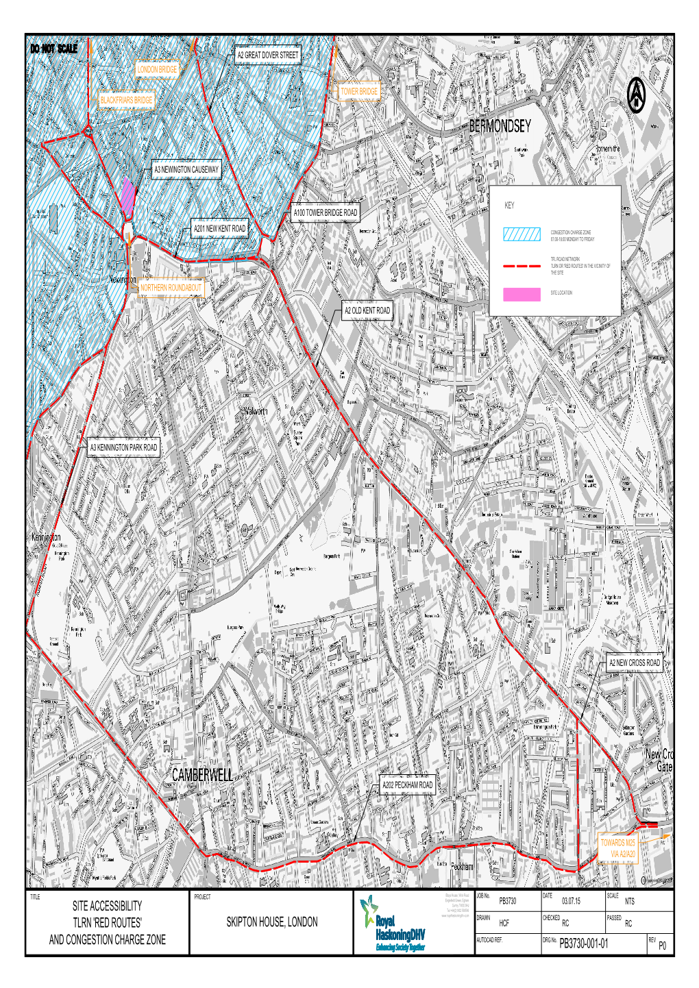 Site Accessibility Tlrn 'Red Routes' and Congestion Charge Zone Skipton House, London Pb3730-001-01