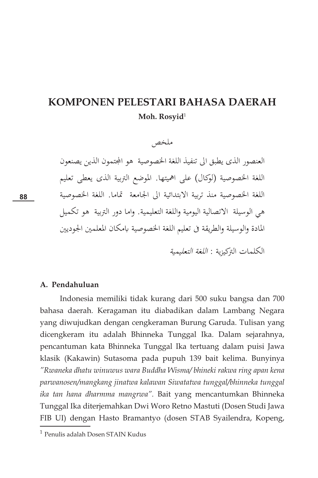 KOMPONEN PELESTARI BAHASA DAERAH Moh