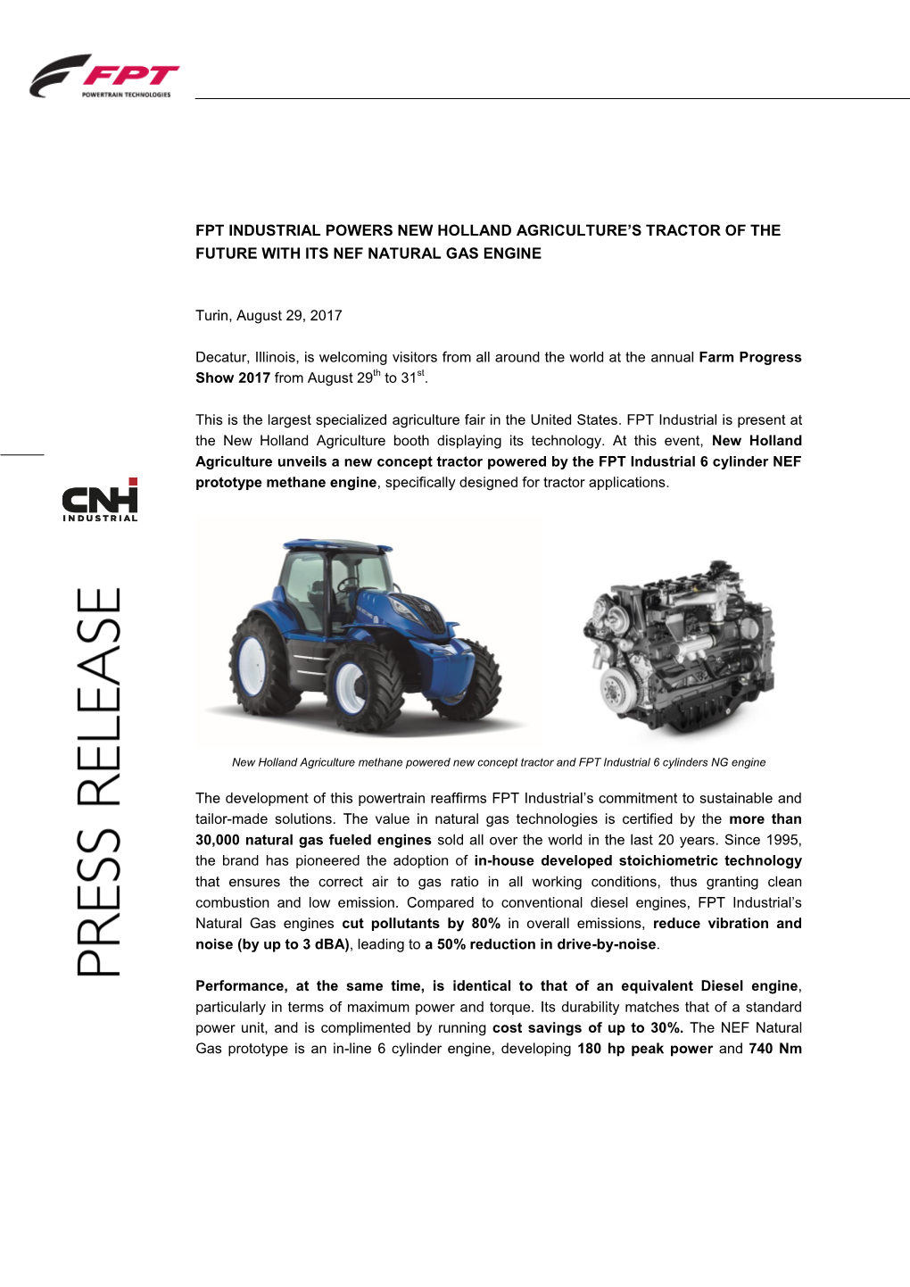 CNH Industrial, Dedicated to the Design, Production and Sale of Powertrains for on and Off- Road Vehicles, Marine and Power Generation Applications