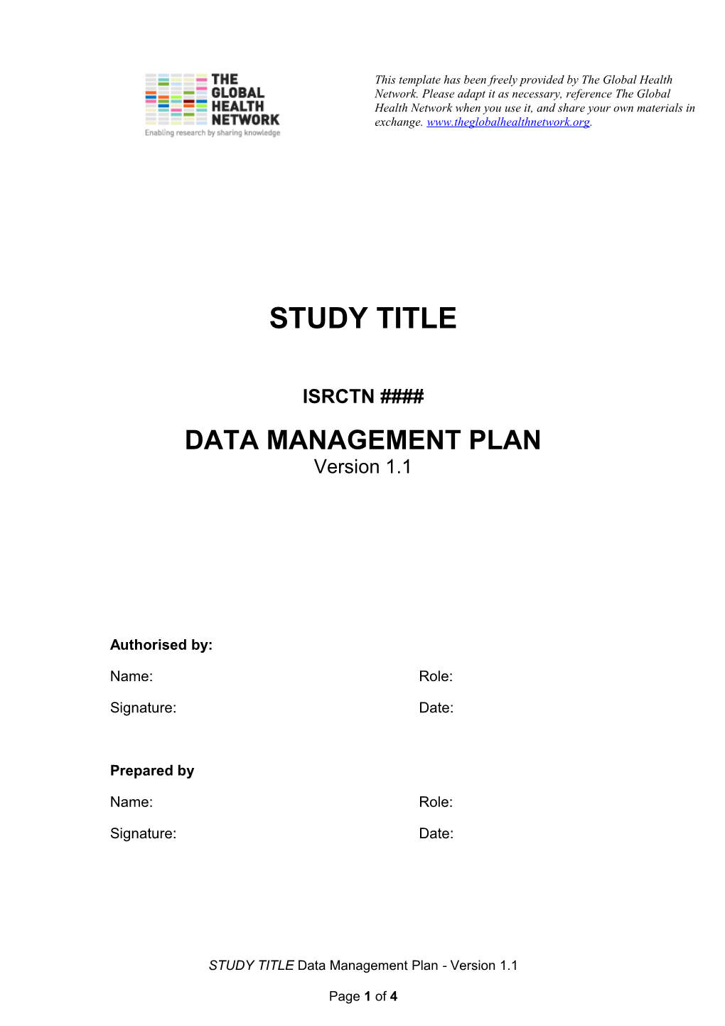 URGENT Data Management Plan