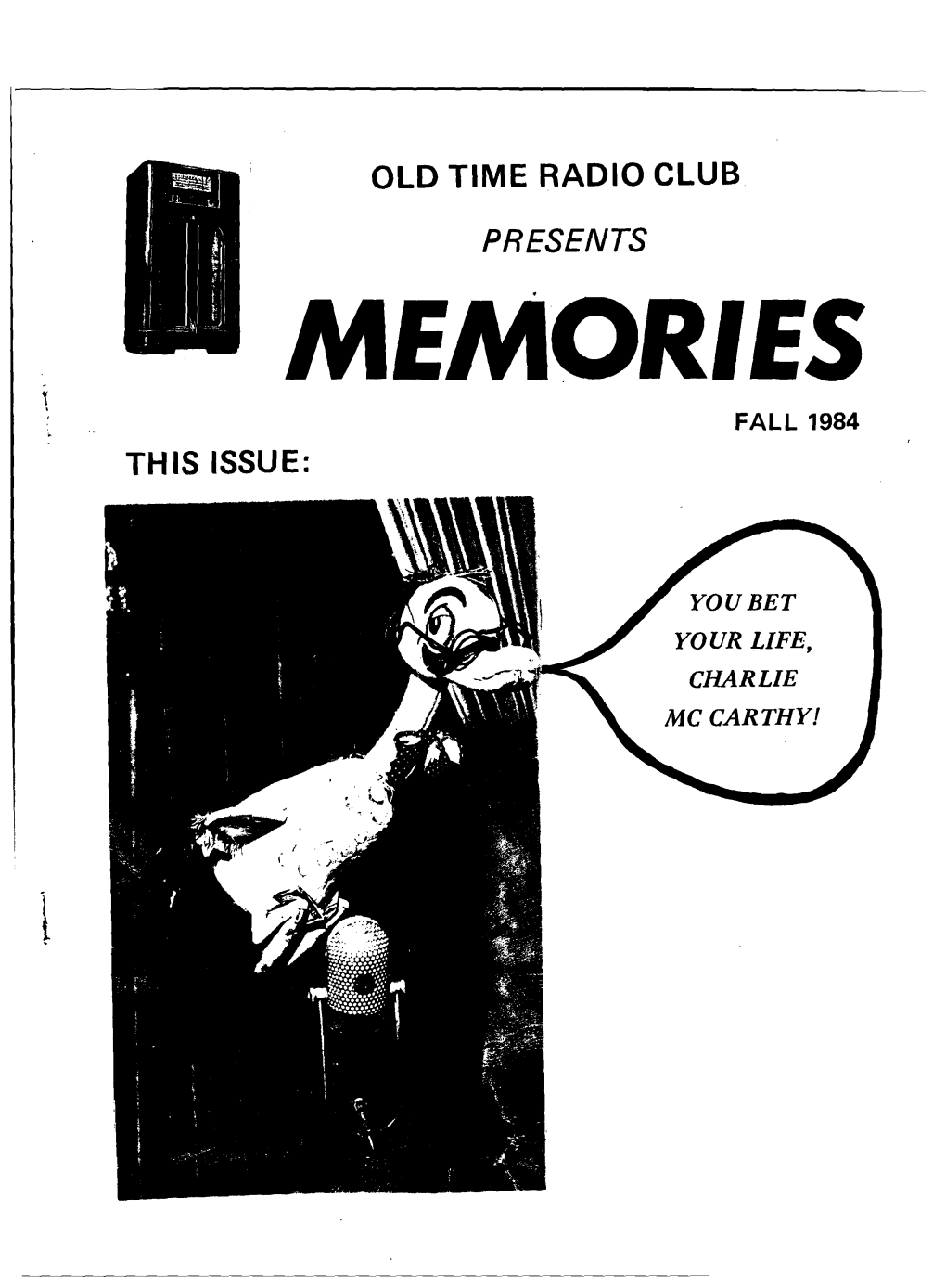 Memories Fall 1984 This Issue