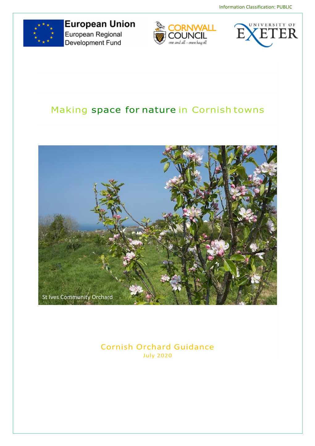 Making Space for Nature in Cornish Towns Cornish Orchard Guidance