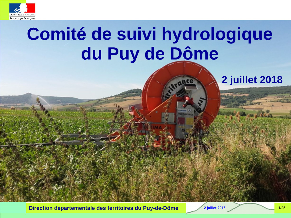 Comité De Suivi Hydrologique Du Puy De Dôme 2 Juillet 2018