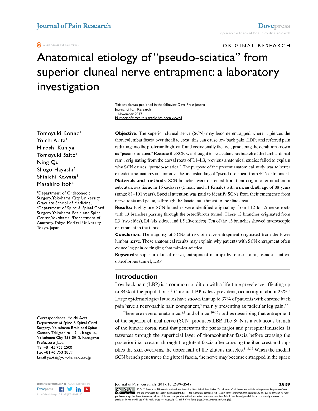 “Pseudo-Sciatica” from Superior Cluneal Nerve Entrapment: a Laboratory Investigation